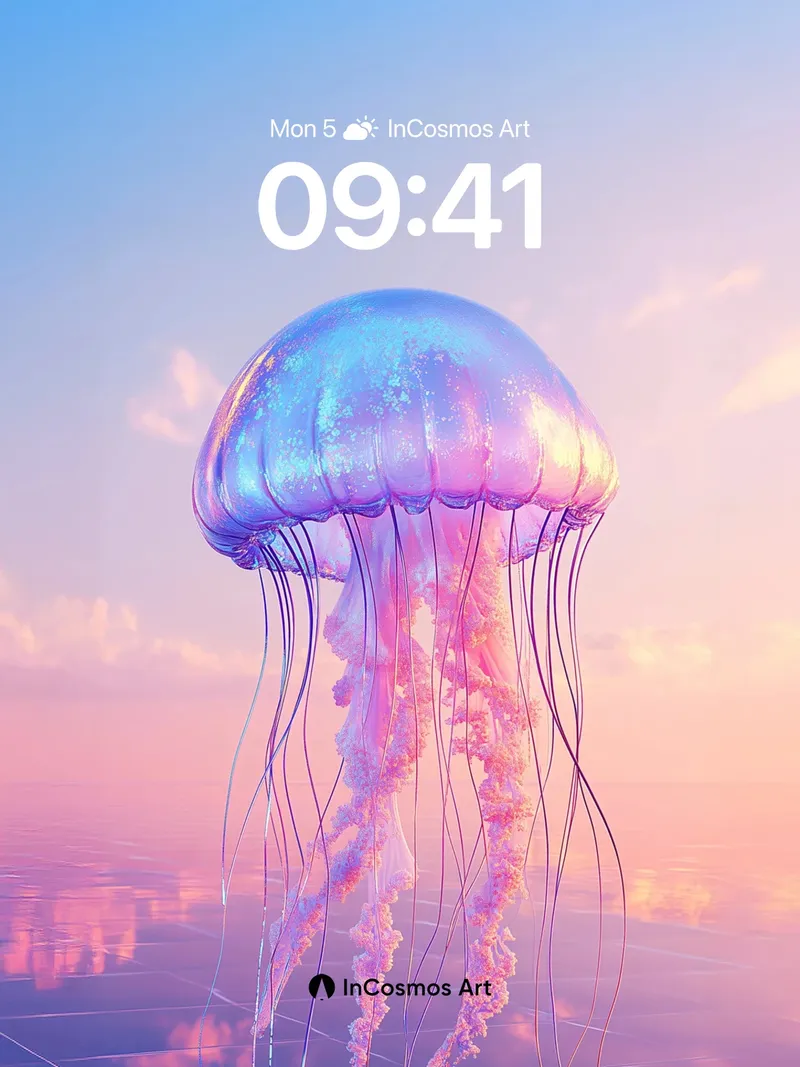 Luminous Drift Wallpaper with Celestial Tides