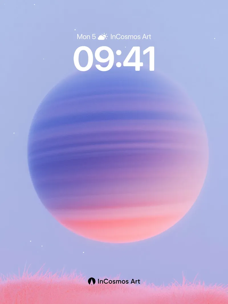 Serene Horizon Wallpaper with Floating Nebula