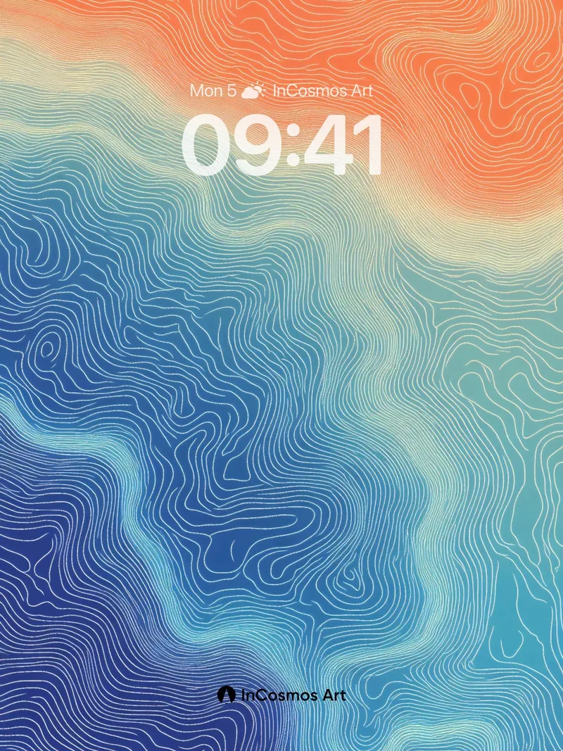 Calm Topography Wallpaper with Whispering Lines