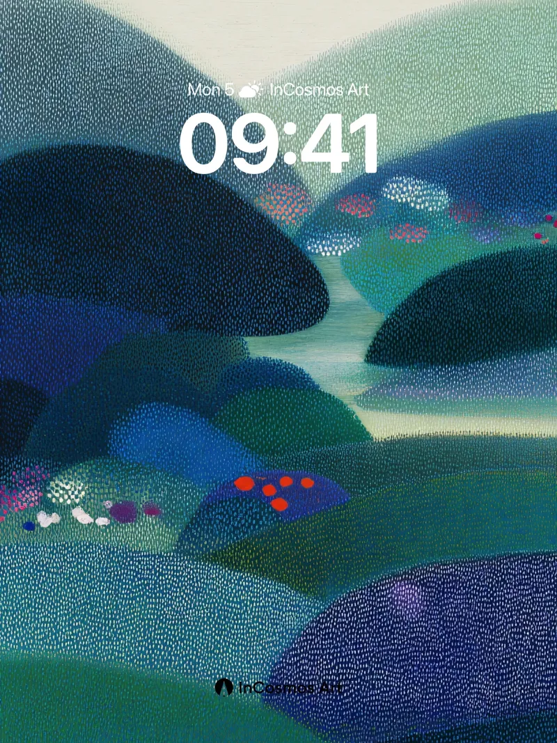 Mystic Bloom Wallpaper with Polka-Dot Hues