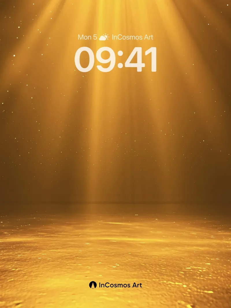 Golden Hymn Wallpaper with Celestial Rays