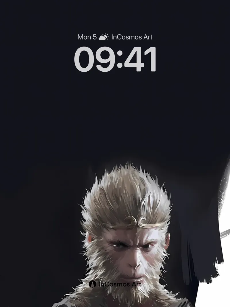 Stone-Faced Monkey Wallpaper with Golden Crown