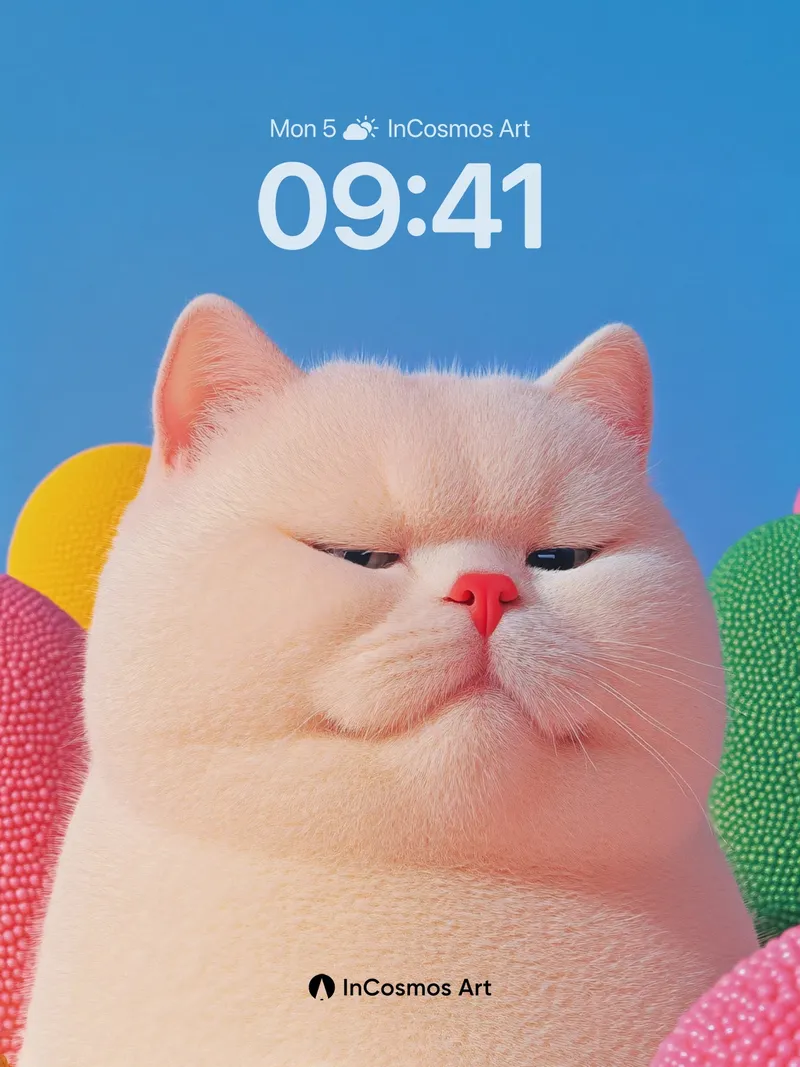 Surreal Fluff Wallpaper with Polka-Dot Hues