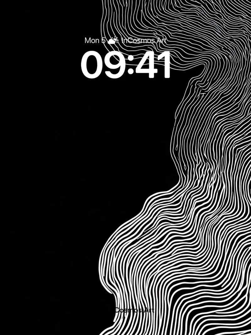 Silent Contour Wallpaper with Whispering Lines
