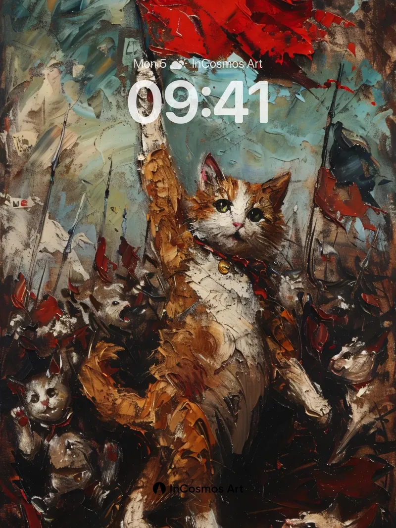 Fierce Feline Flag Wallpaper with War Paint