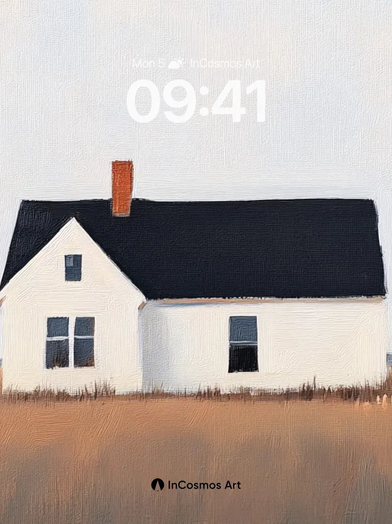 Stillness of Fields Wallpaper with Quiet House