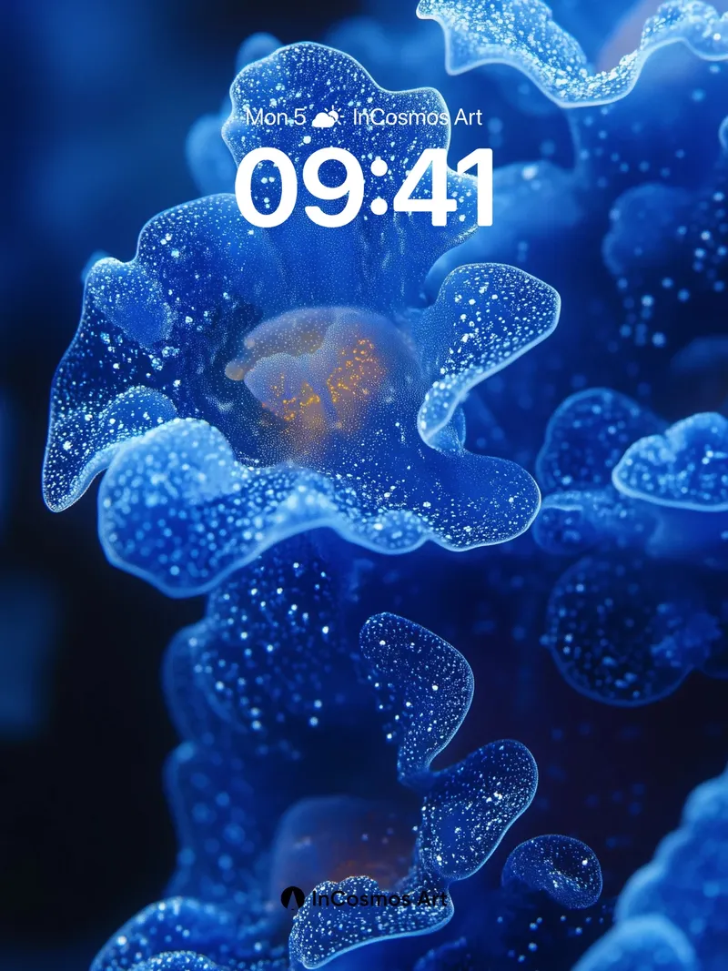 Luminous Bloom Wallpaper with Starlight Veins