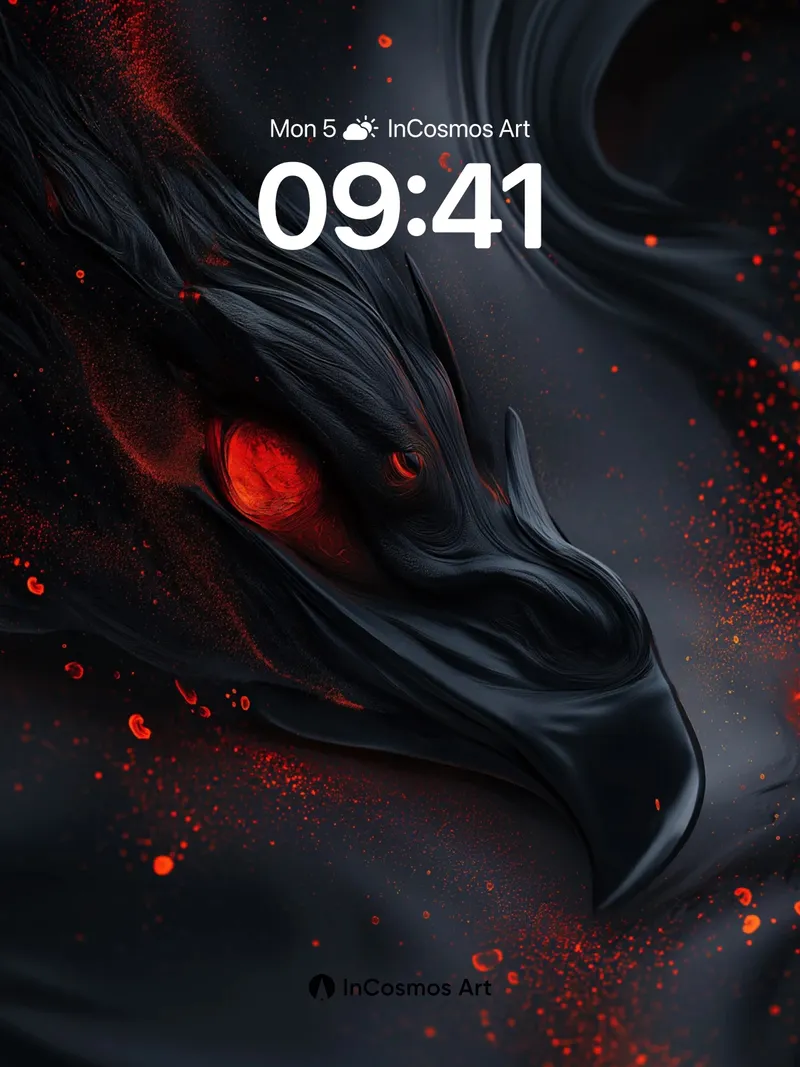 Obsidian Serpent Wallpaper with Ember Veins