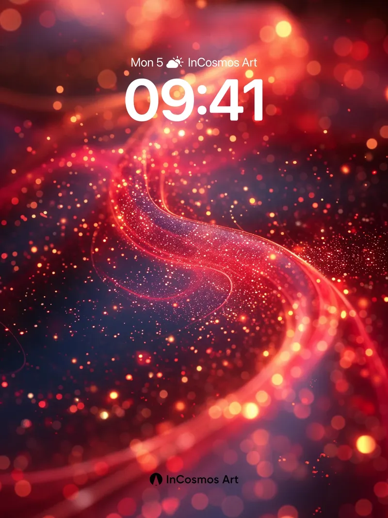 Luminous Ember Flow Wallpaper with Cosmic Dust
