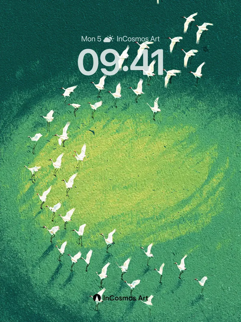 Serenity Spiral Wallpaper with Feathered Flight