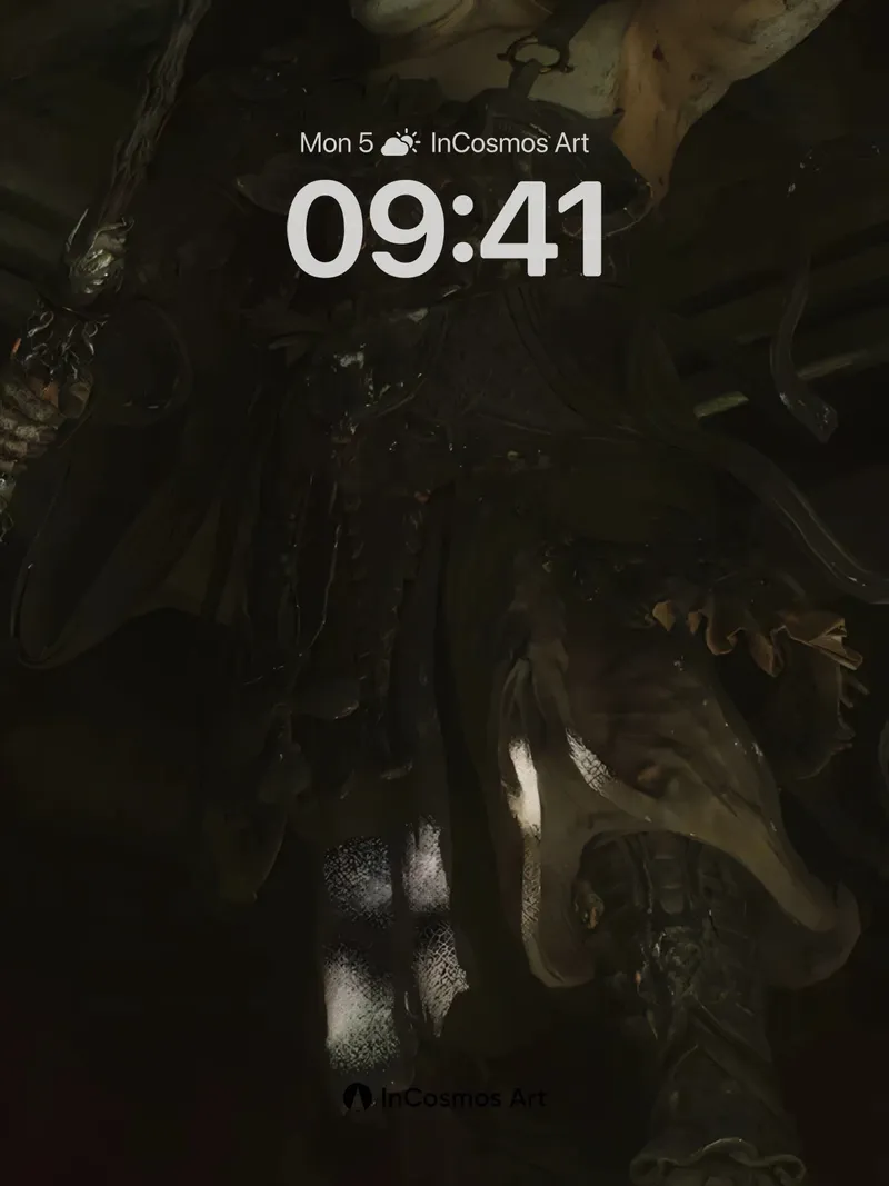 Shadowed Guardian Wallpaper with Stone Breath