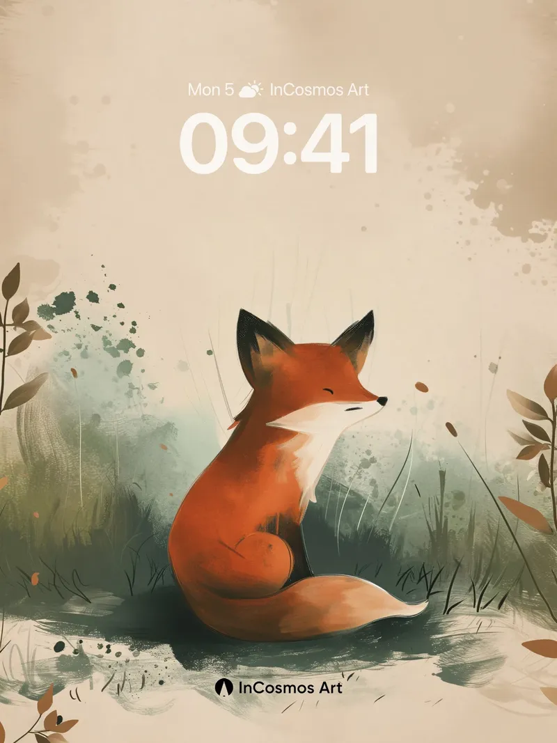 Serenity Fox Wallpaper with Autumn Whispers