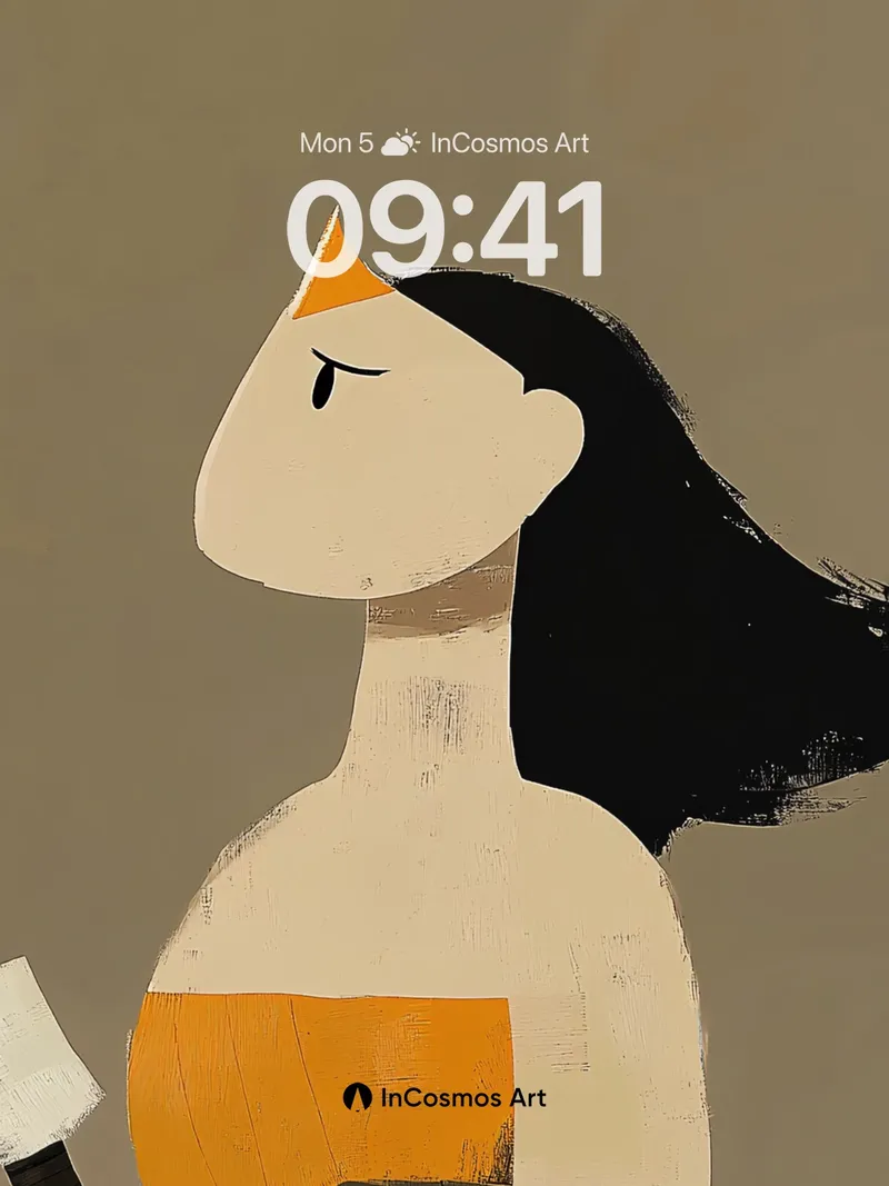 Quiet Geometry Wallpaper with Brushstroke Soul