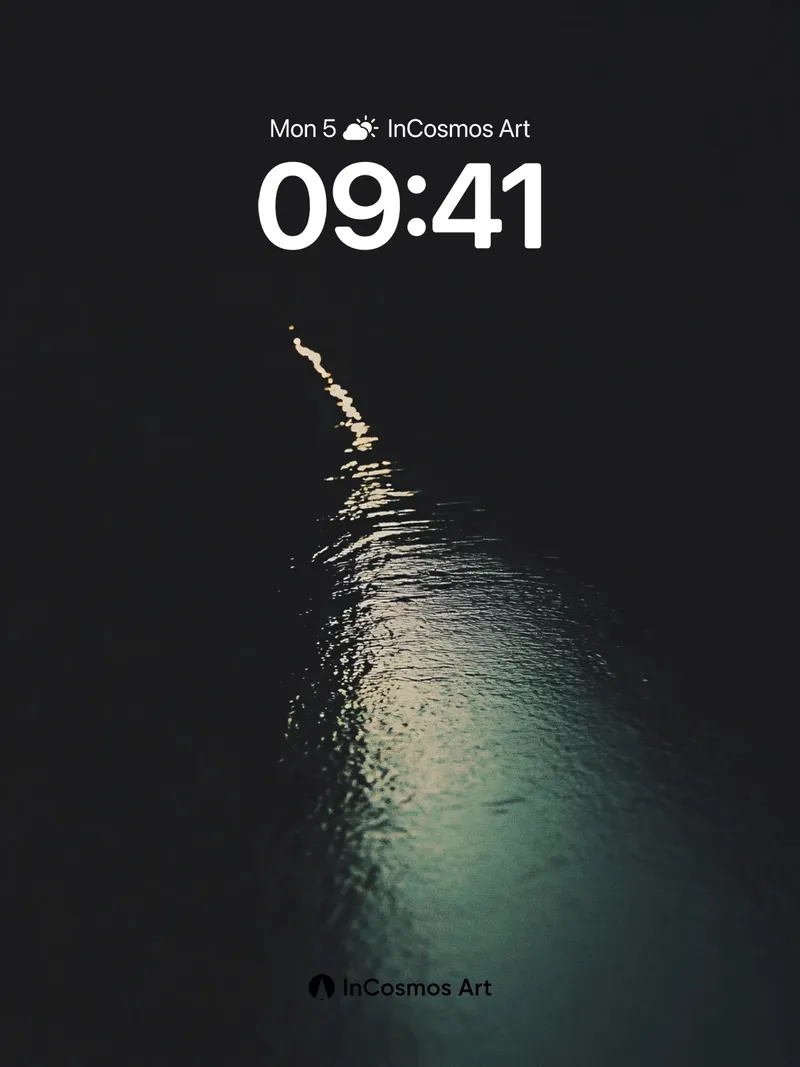 Midnight Current Wallpaper with Lunar Path