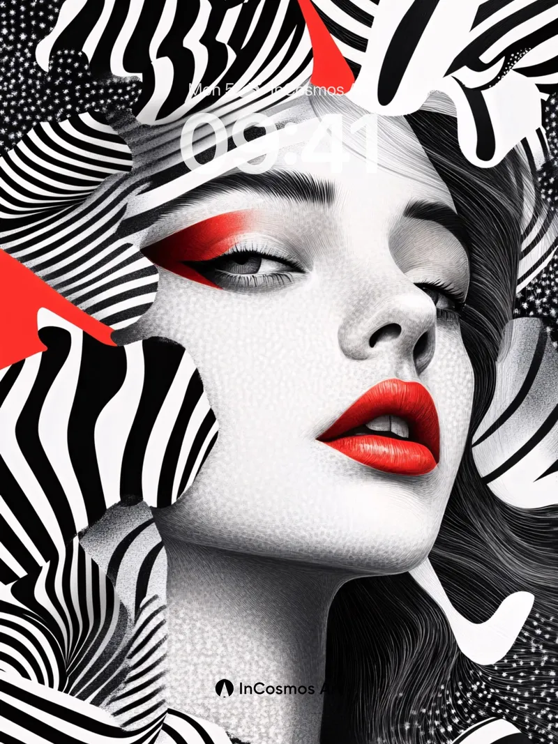 Opulent Zebra Stripe Wallpaper with Red Accents