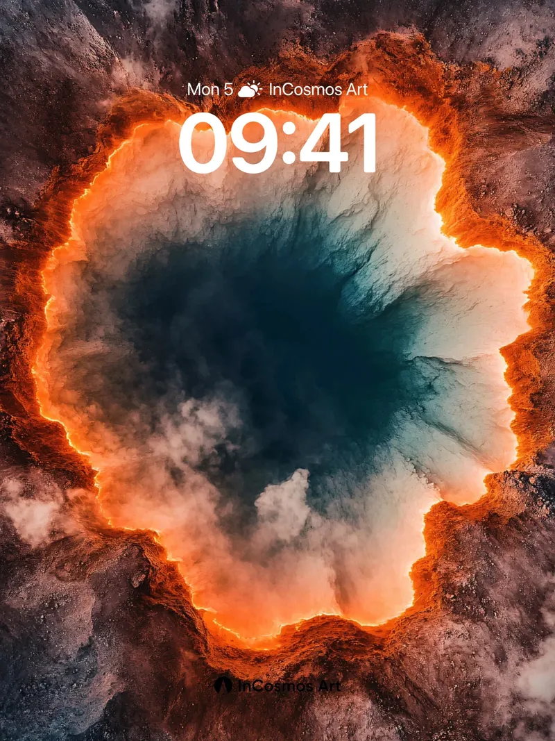 Volcanic Heart Wallpaper with Fiery Rim
