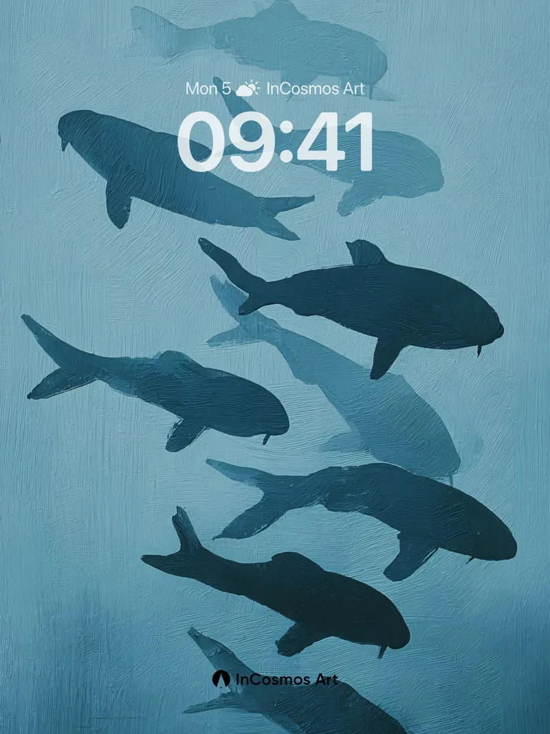 Serenity Depths Wallpaper with Shadowed Schools