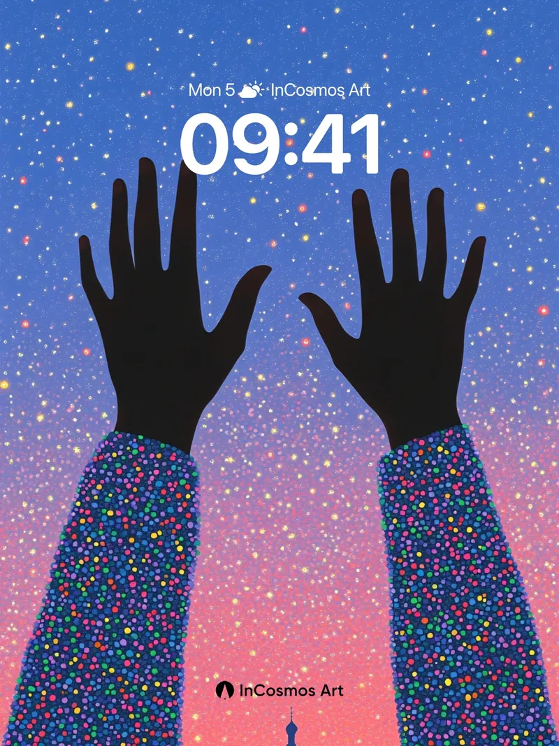 Stellar Reach Wallpaper with Cosmic Hands