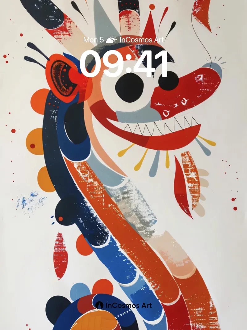 Whimsical Serpent Wallpaper with Playful Swirls
