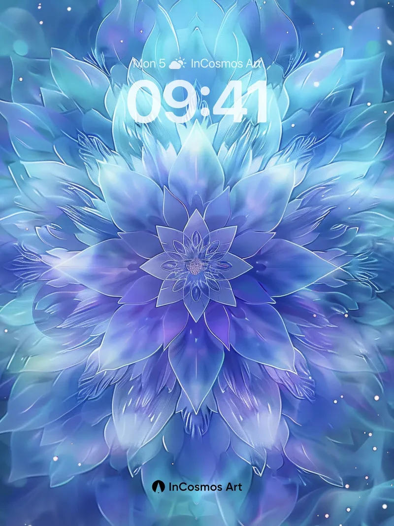 Celestial Bloom Wallpaper with Ethereal Petals
