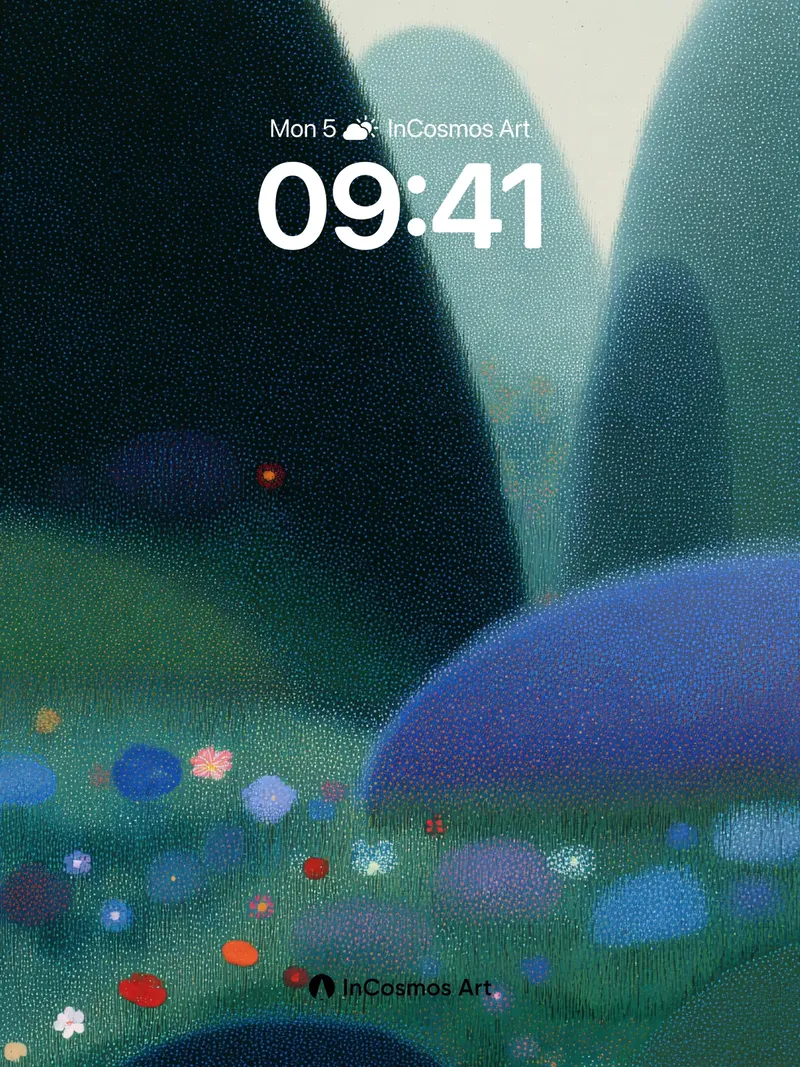 Whispering Hills Wallpaper with Floating Blooms