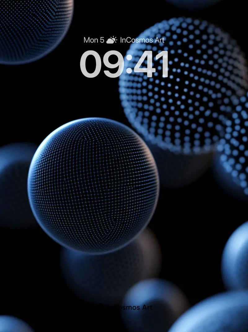 Neon Nebula Wallpaper with Floating Dots