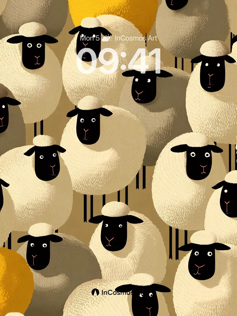 Whimsical Flock Wallpaper with Textured Wool