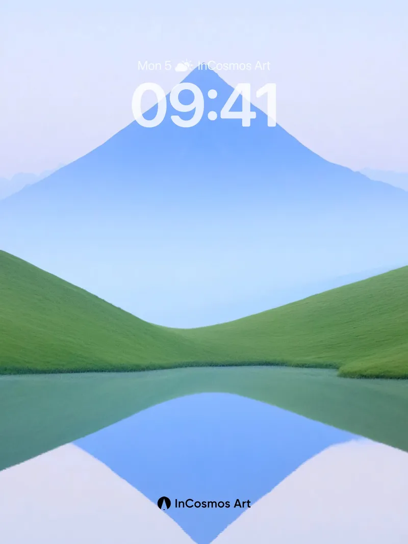 Serene Peak Wallpaper with Mirror Lake