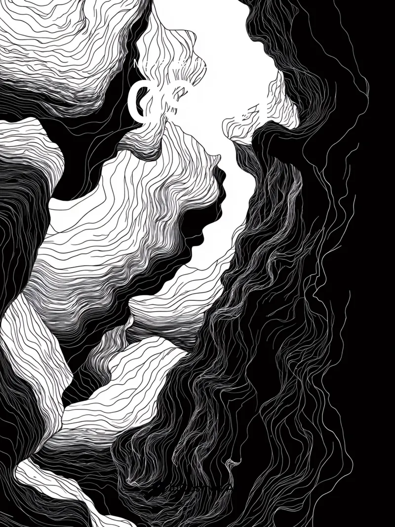 Echoing Canyon Wallpaper with Whispering Lines