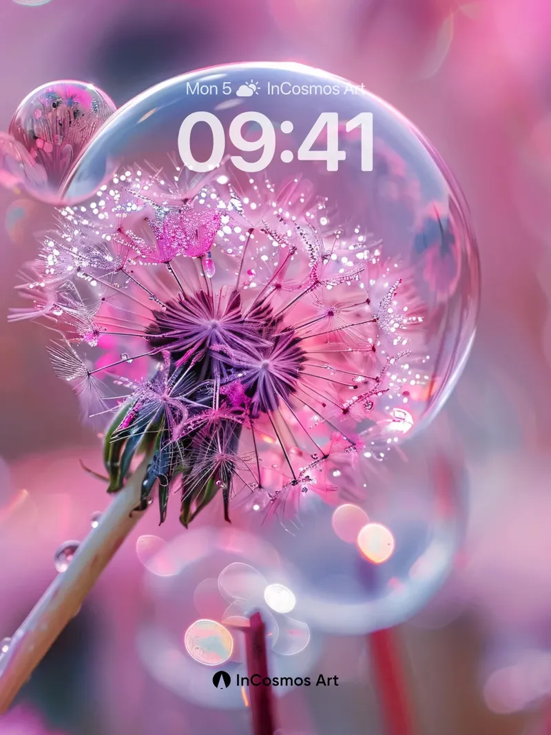 Whispering Bubble Wallpaper with Dandelion Dreams