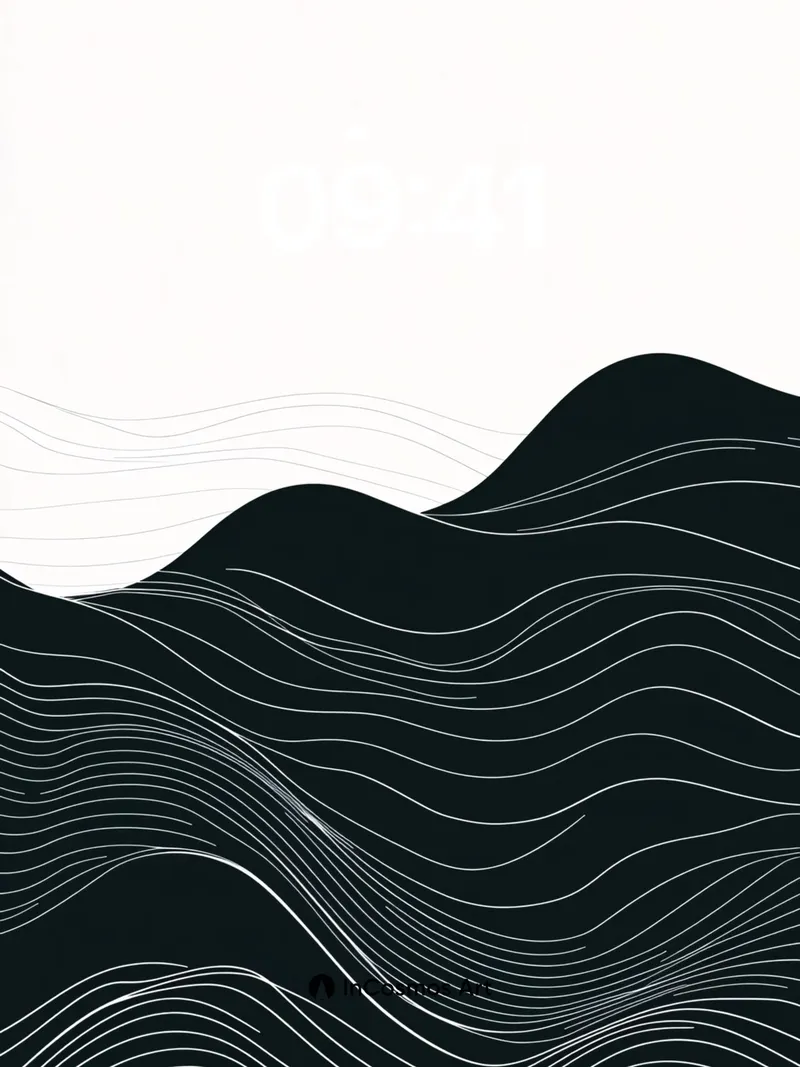Silent Wave Wallpaper with Floating Lines