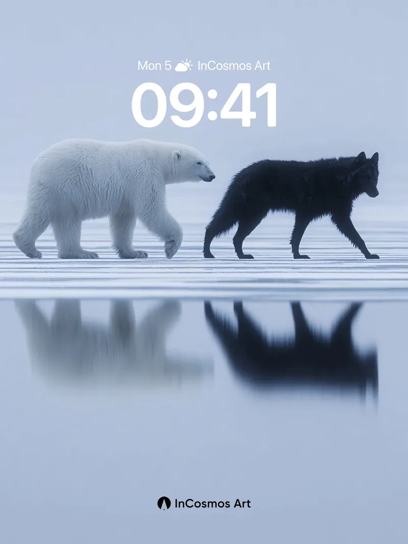 Serenity Walk Wallpaper with Reflective Ice