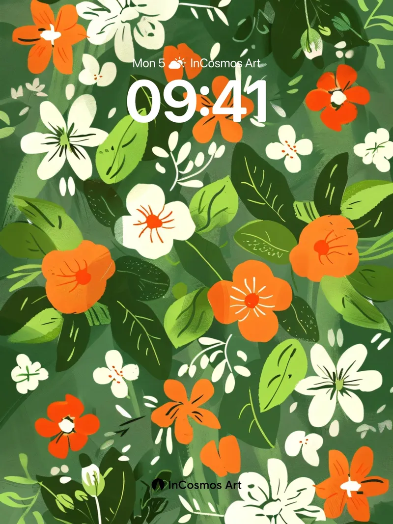 Lush Garden Wallpaper with Hidden Petals