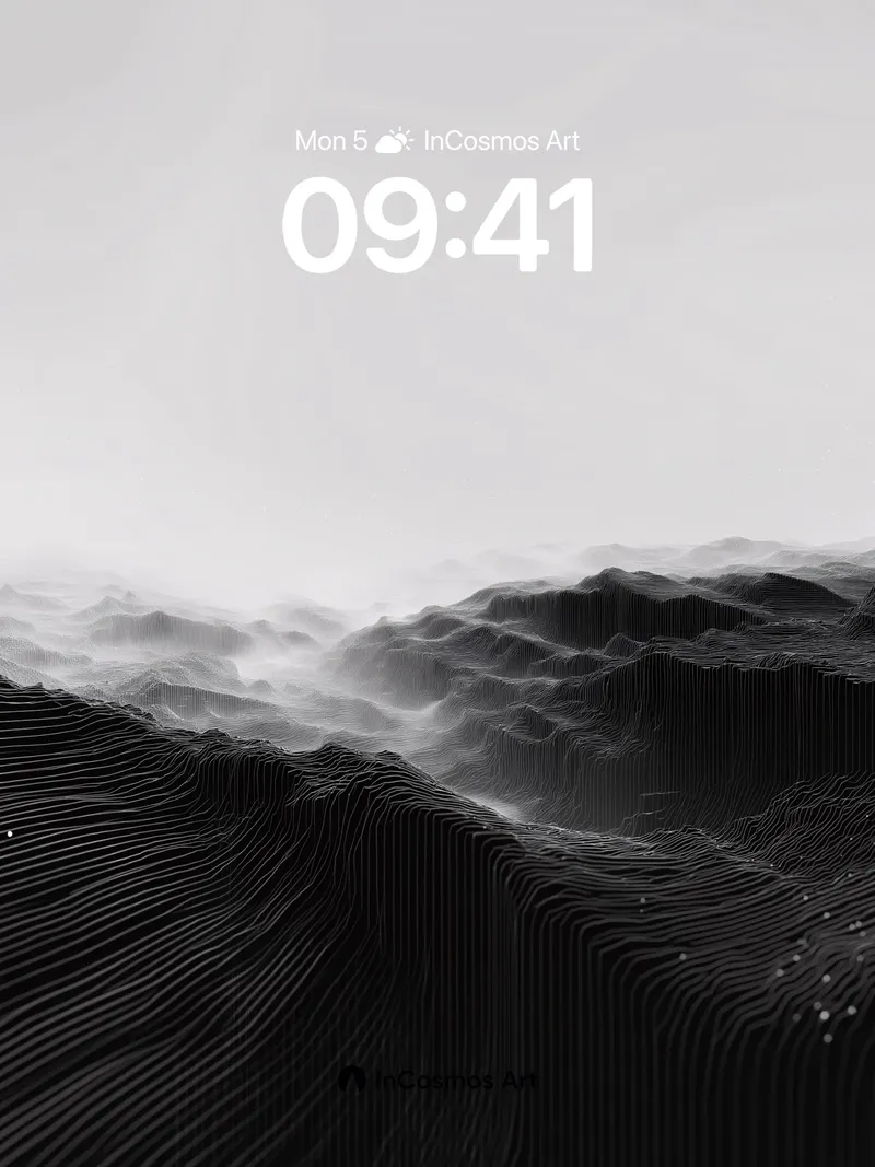Silent Wave Wallpaper with Etched Depths