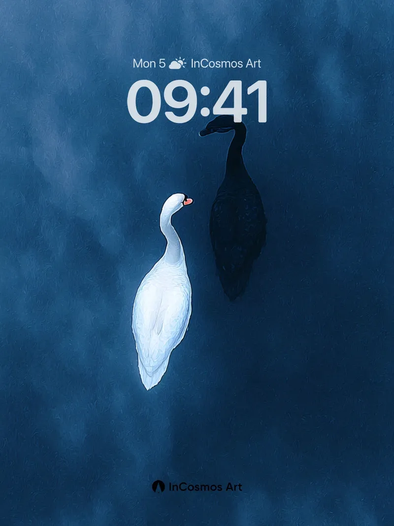 Serenity Duet Wallpaper with Midnight Contrast