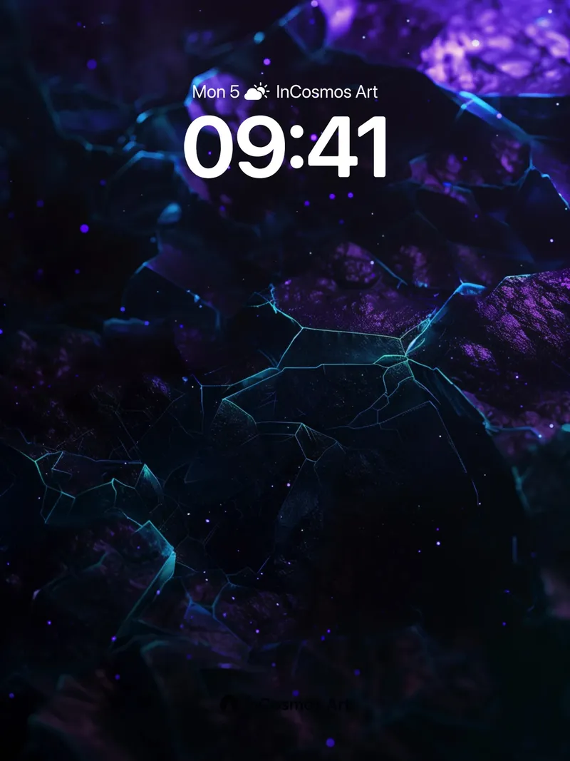 Cosmic Veil Wallpaper with Fractal Crystals