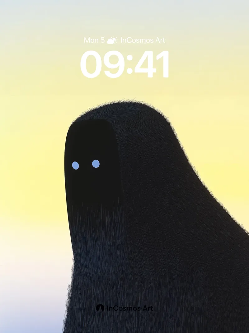 Silent Watcher Wallpaper with Glowing Eyes