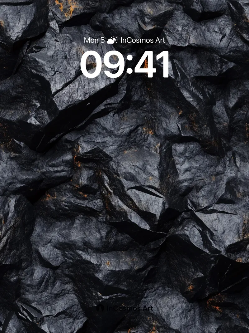 Obsidian Ember Wallpaper with Volcanic Veins