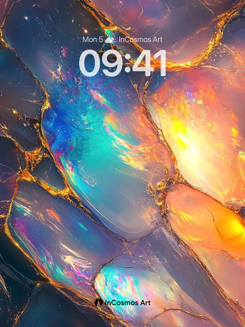 Luminous Abyss Wallpaper with Iridescent Veins