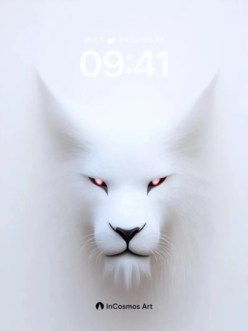 Frost Gaze Wallpaper with Crimson Eyes