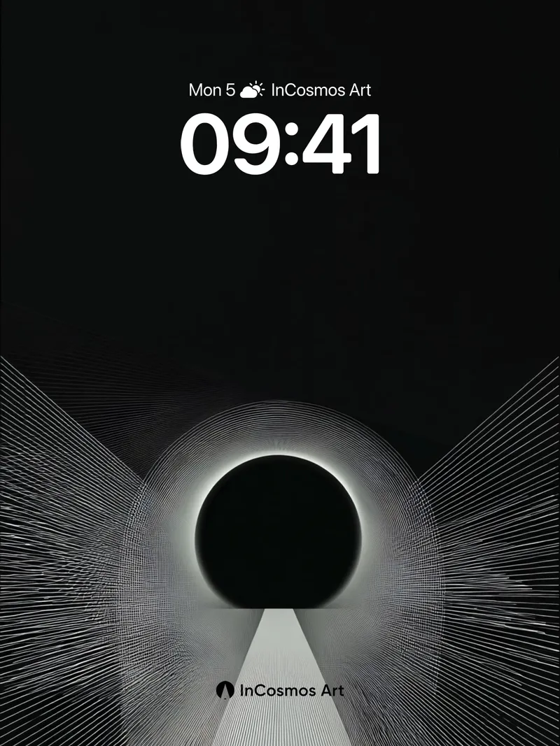 Eclipse Path Wallpaper with Radiant Lines