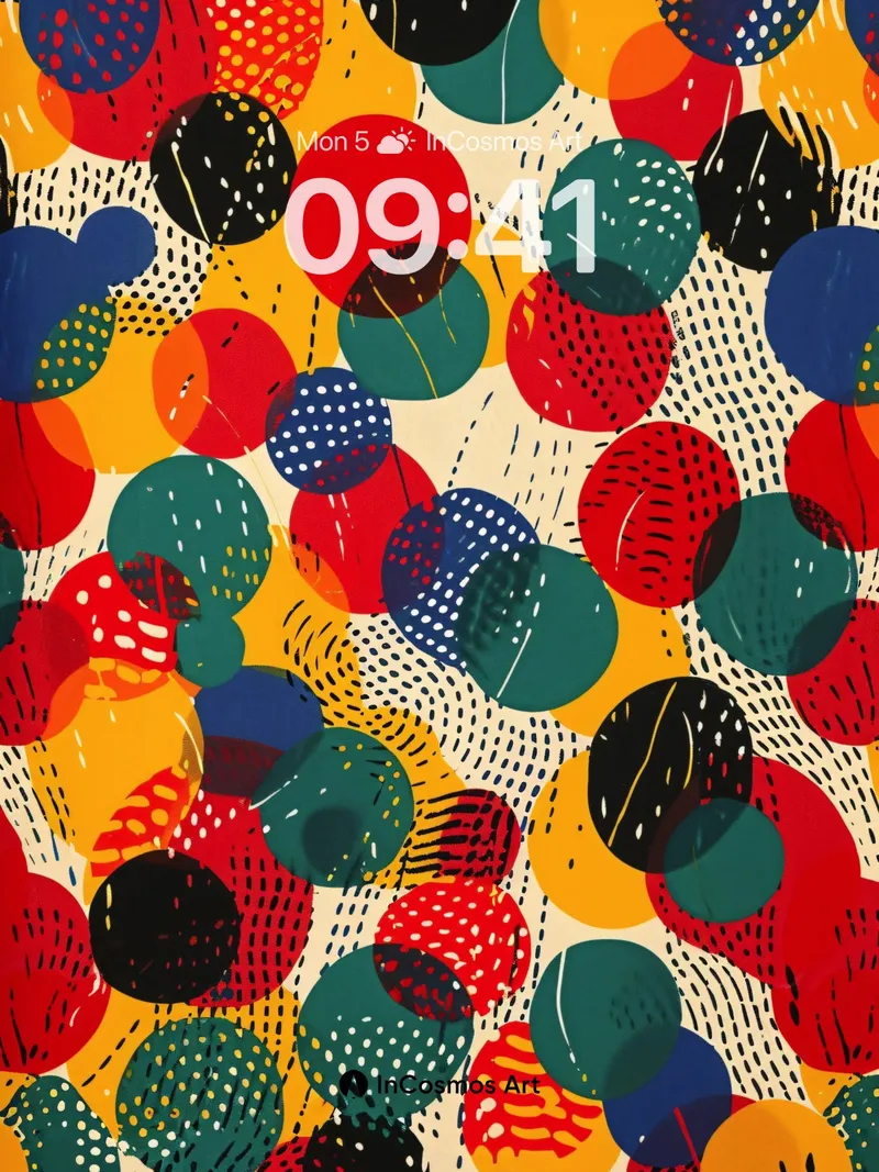Playful Dot Symphony Wallpaper with Textured Layers