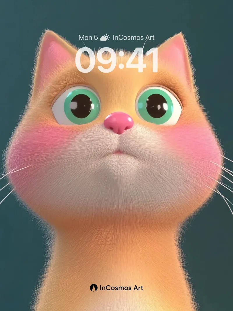 Whiskered Wonder Wallpaper with Soft Glow