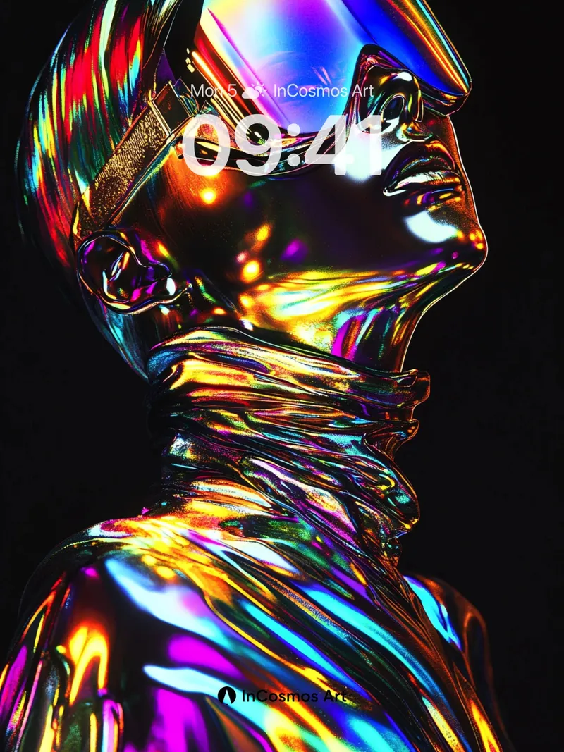 Chromatic Reflection Wallpaper with Liquid Light