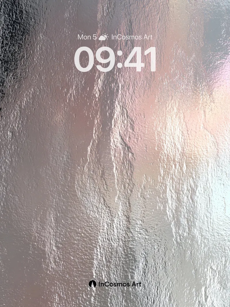 Liquid Chrome Wallpaper with Iridescent Veins