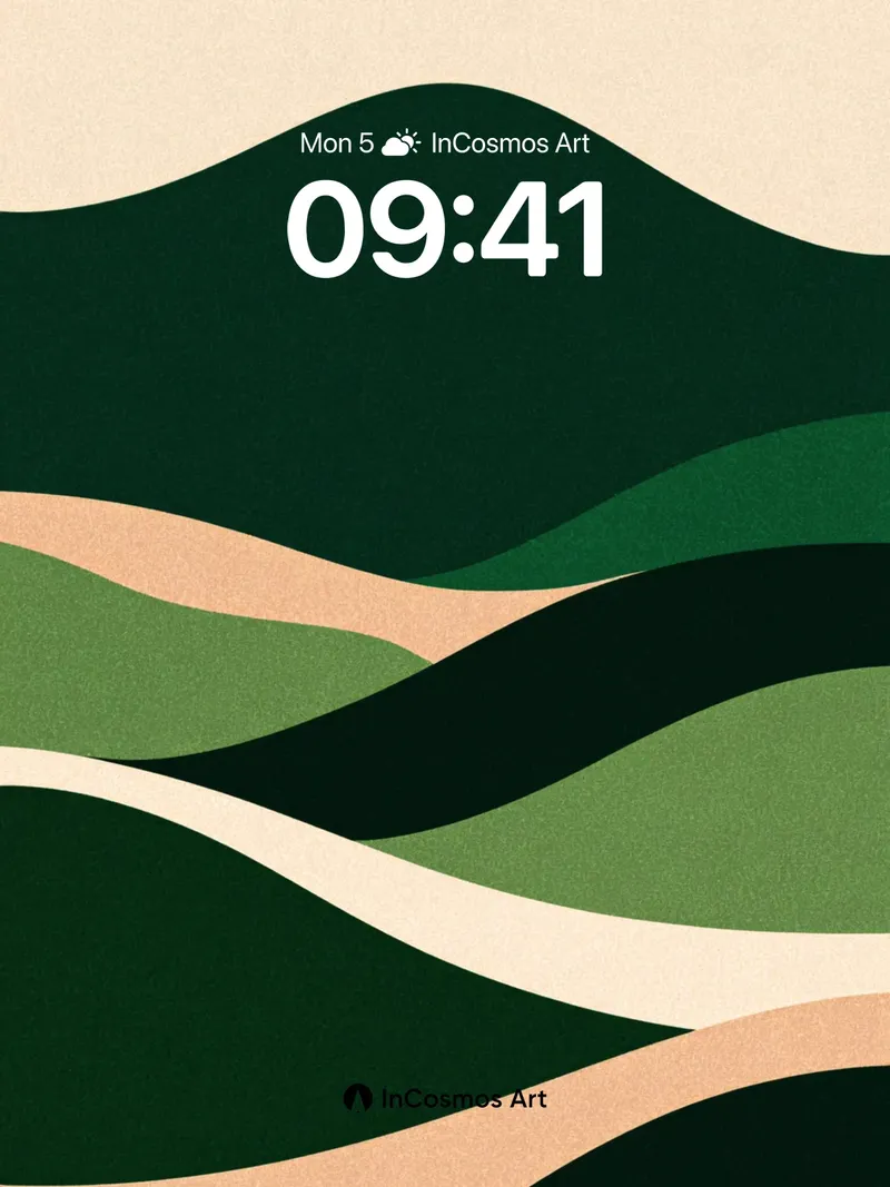 Serene Ridge Wallpaper with Earth-Toned Waves