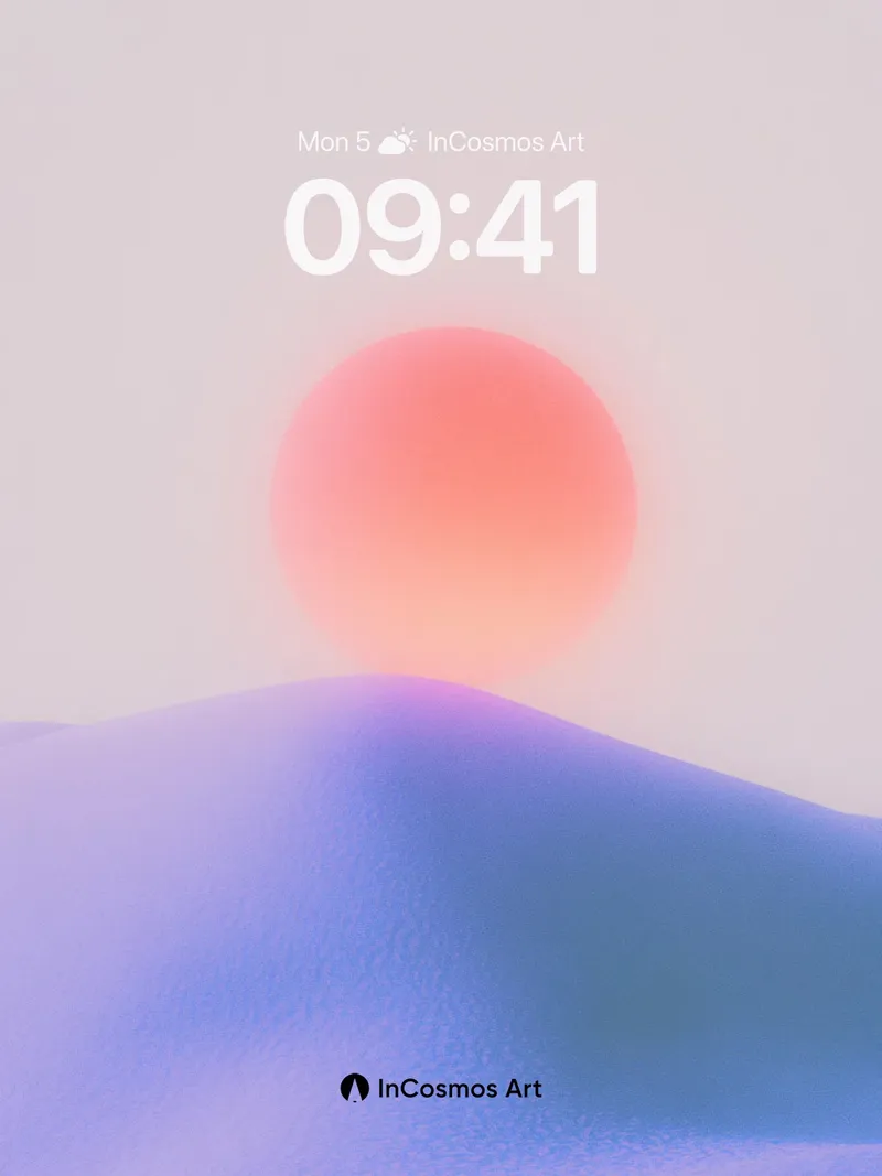 Serenity Haze Wallpaper with Floating Sun
