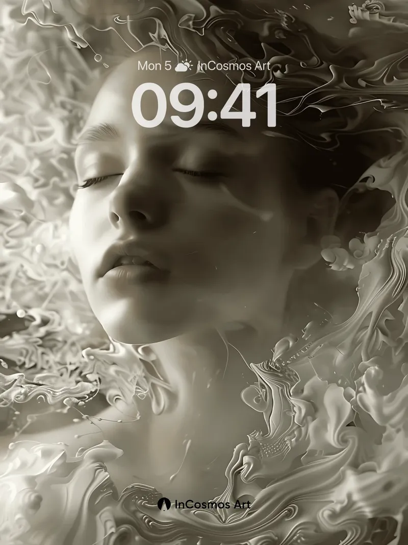 Serenity in Liquid Marble Wallpaper with Ethereal Flow