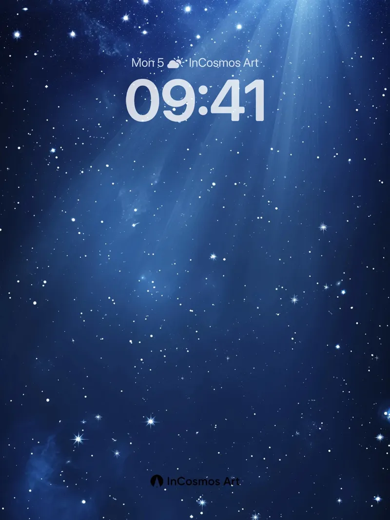 Celestial Beam Wallpaper with Starlit Veil