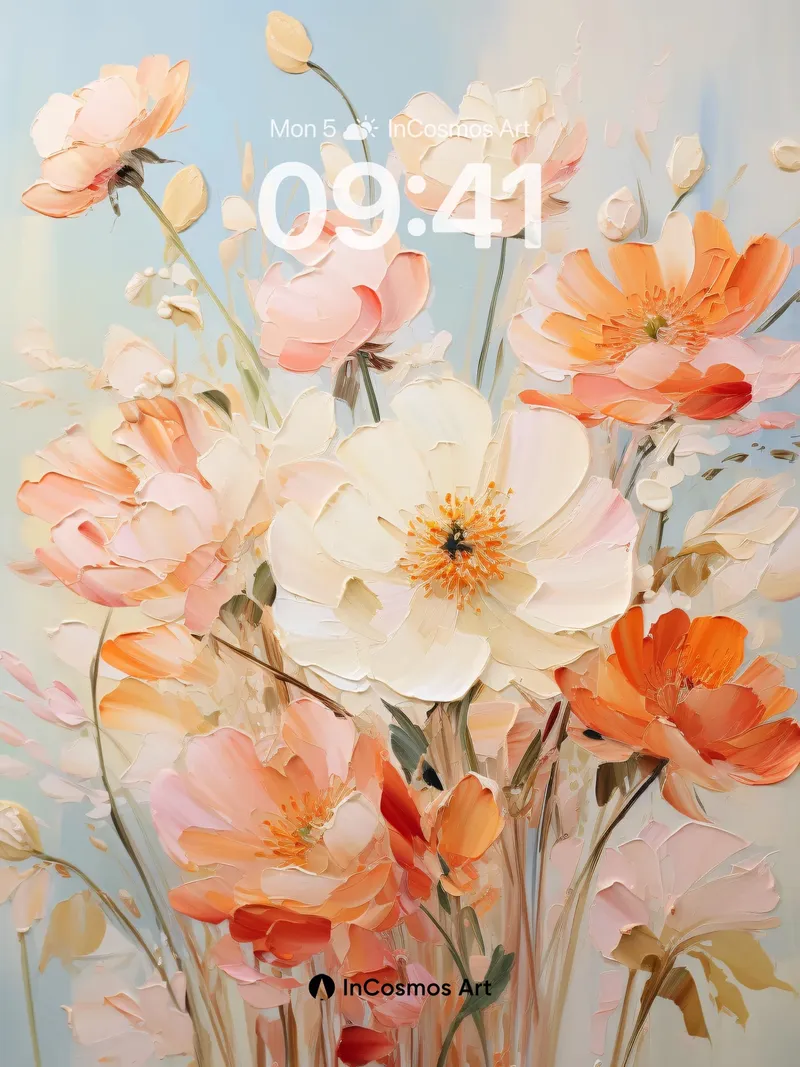 Soft Hush Floral Wallpaper with Ethereal Light